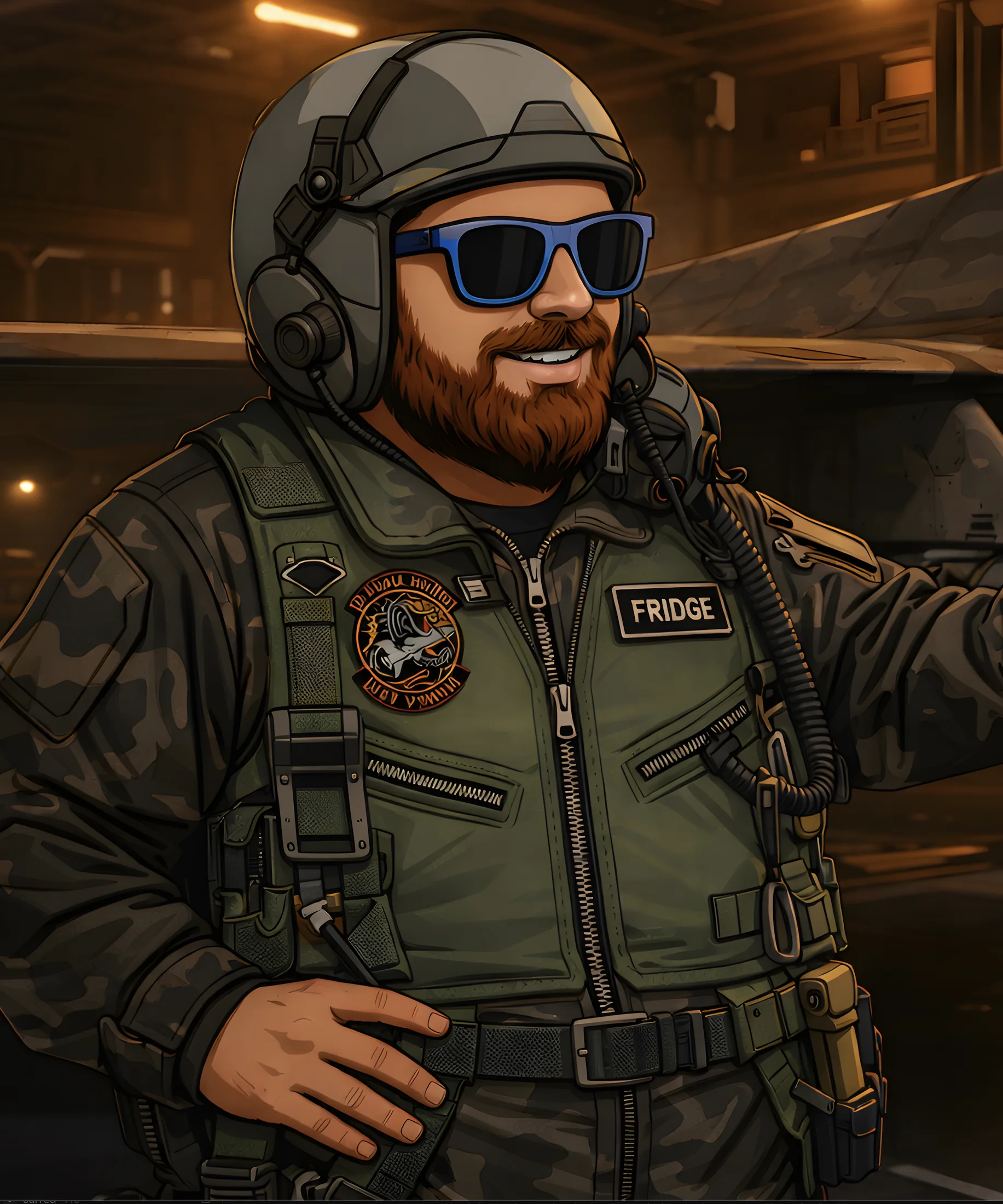 Fridge, 18th FS commander, illustrated character art