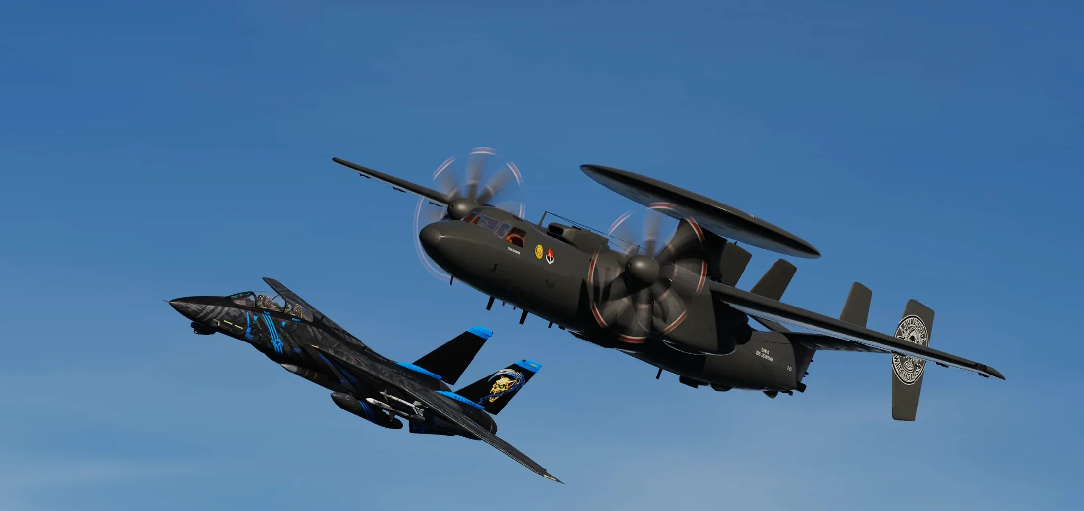 Wet Boys aircraft flying in formation over open water
